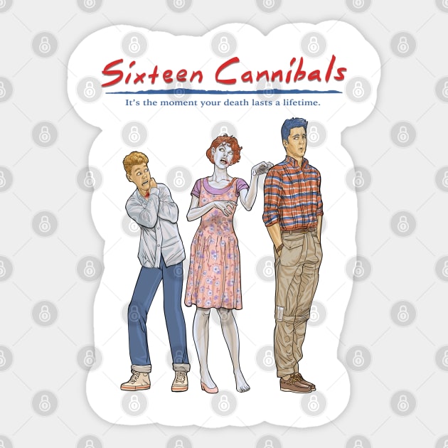 Sixteen Cannibals Sticker by AyotaIllustration